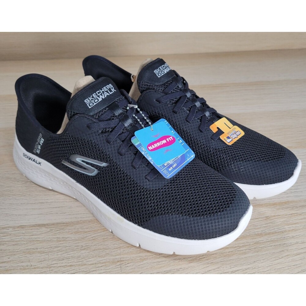 Skechers Go Walk Flex Grand Entry Womens 9.5 Black Sneakers Narrow Fit Shoes